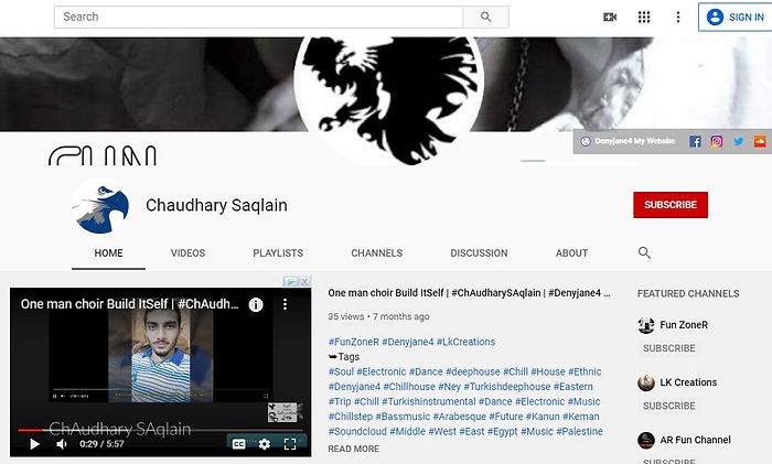 ChAudharySAqlain7ByAi3nD3n7 YouTube Channel