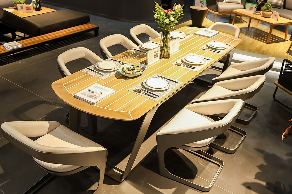 Thumbnail: HIGOLD Onda Teak Outdoor Dining Set for 8 Person