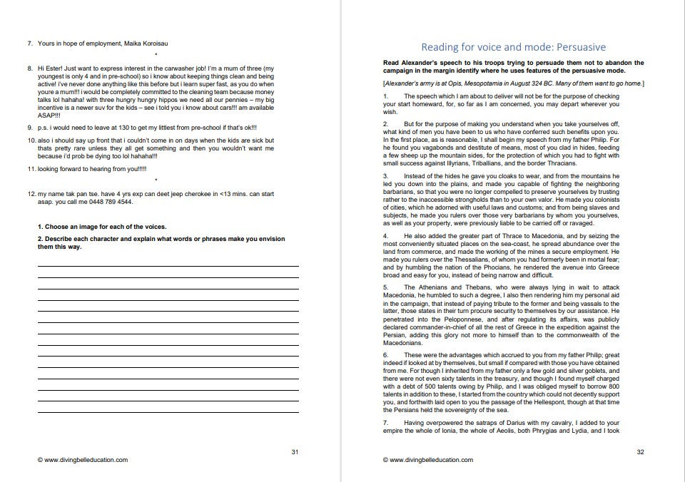 Thumbnail: Unit of Work: Writing Modes, Writing Voice