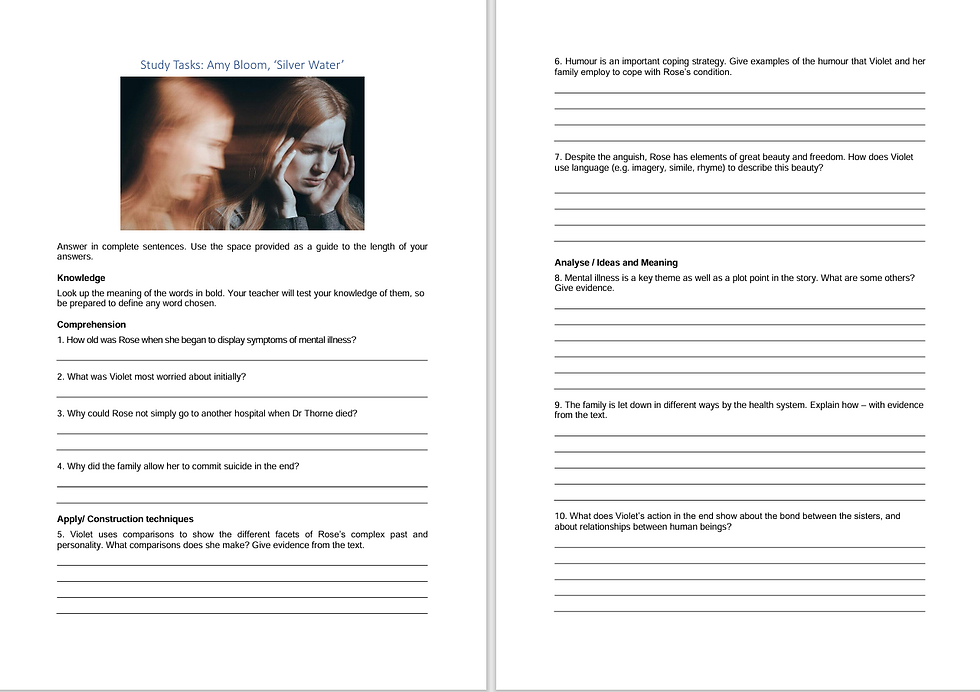 Short Story Study: Amy Bloom, 'Silver Water'