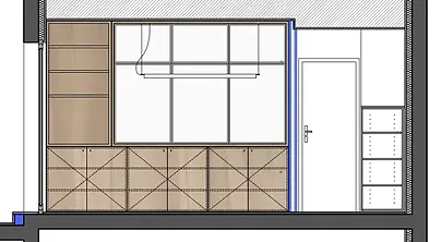 Mobilier sur-mesure du bureau tout en chêne massif