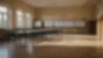 Close-up view of a deserted polling station