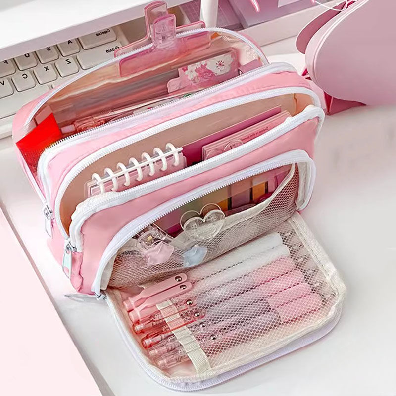 Girl Large Capacity Aesthetic Pencil Bag School Case Pen Holder Cute Stationery