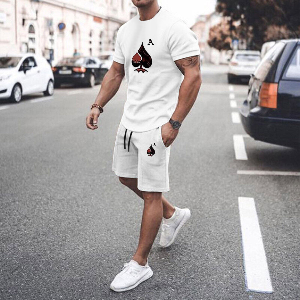2-pcs King of Spade On Men's Sets T Shirt and Shorts Fashion Digital Printing