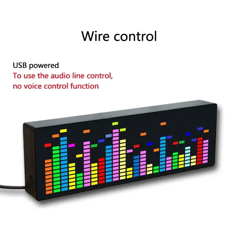 1PCS LED Light Stereo Music Spectrum Electronic Clock Voice Rhythm Car Audio