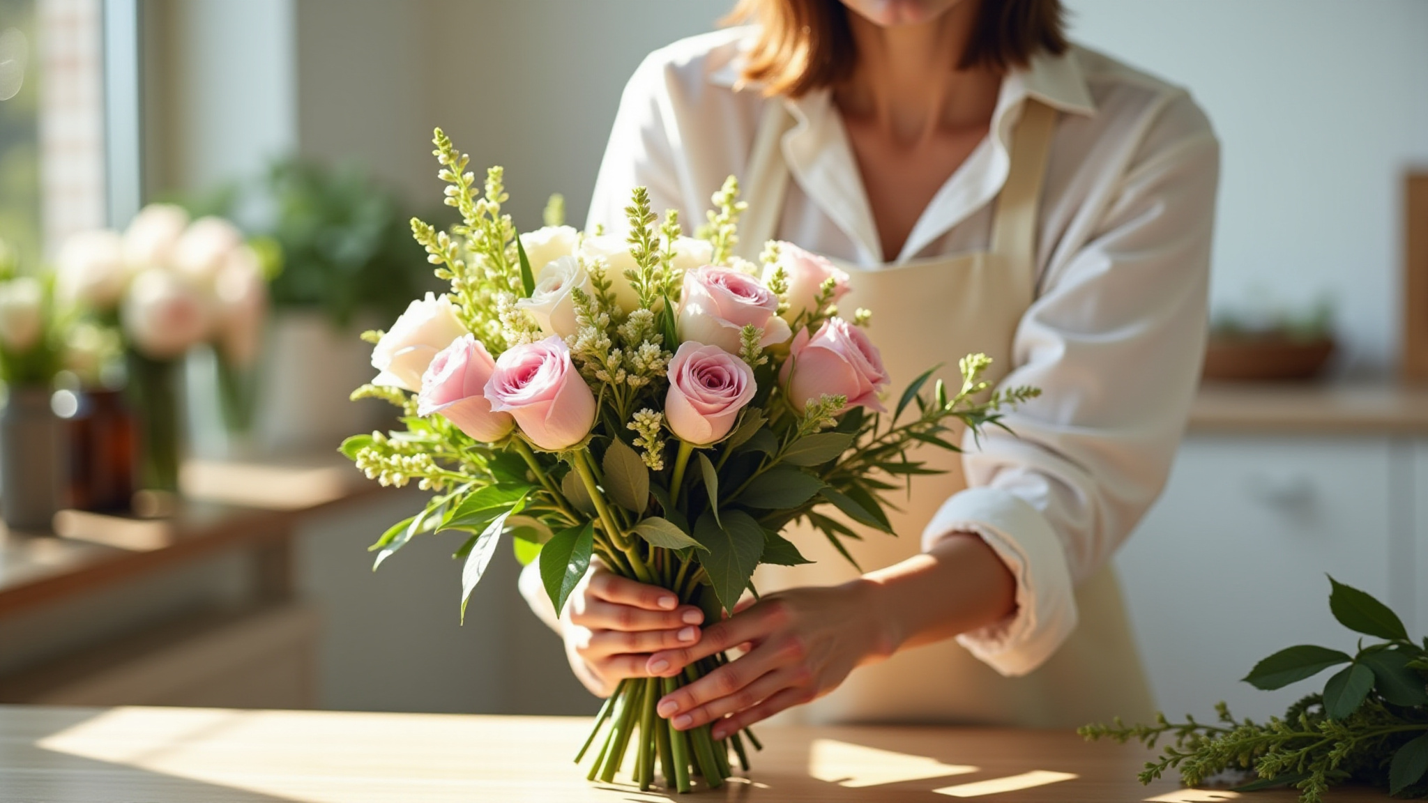 Flower and plant shop inside King’s College Hospital Jeddah. Bouquets, hospital visit flowers, and indoor plants.