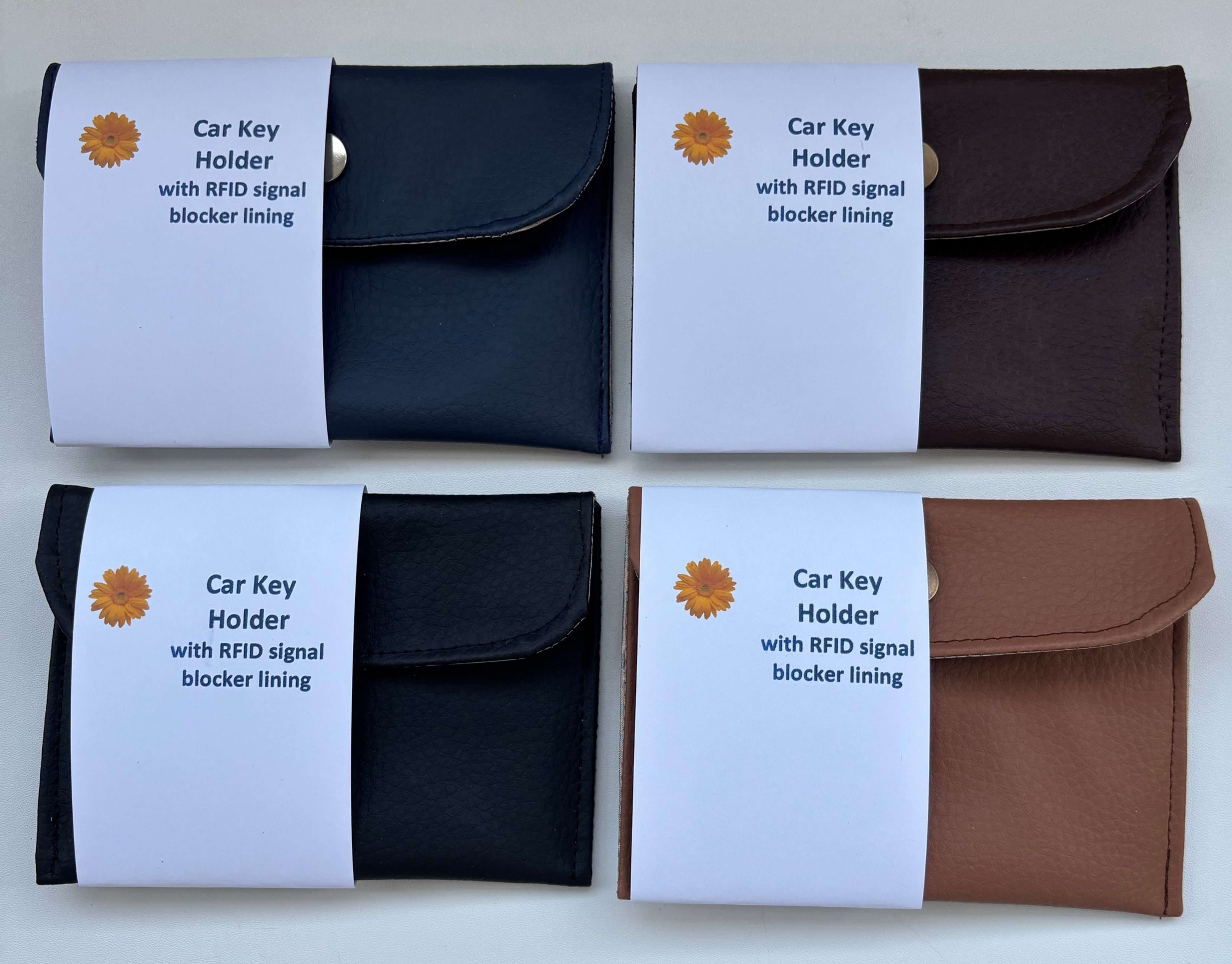 RFID blocker lined car key holder