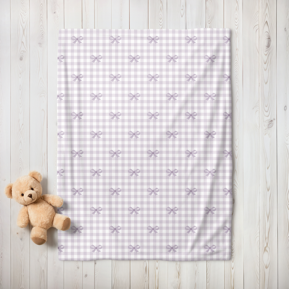 Thumbnail: Purple Bow Cozy Blanket