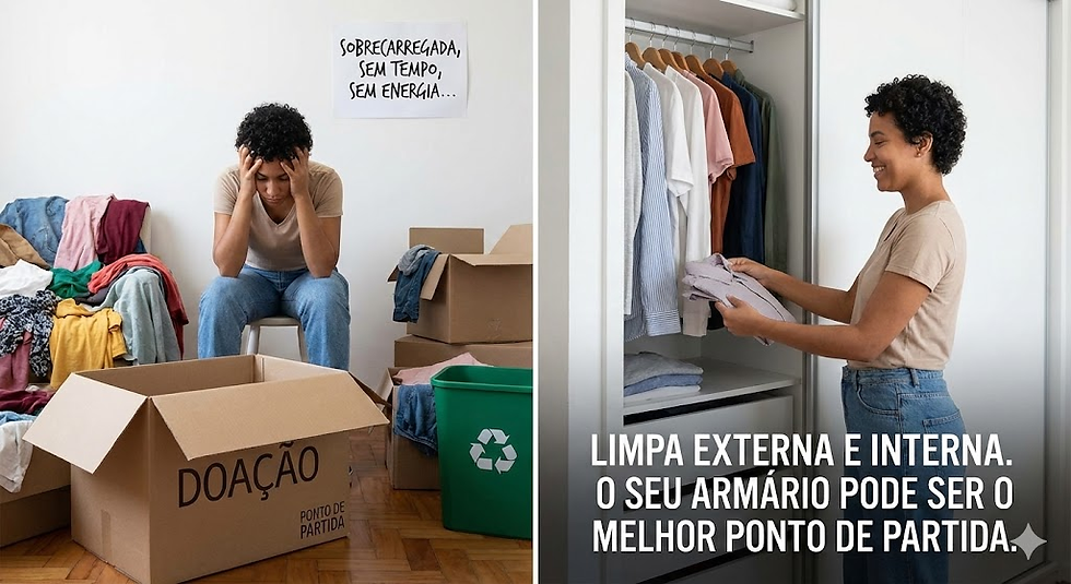 Um armário mais leve pode transformar sua rotina. Descubra os benefícios do destralhe e comece 2026 com mais presença e clareza.