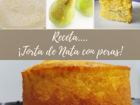 Receta Torta de Nata con peras
