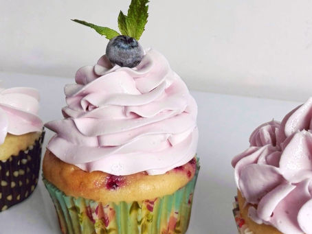 Receta Cupcakes marmolados de Mora