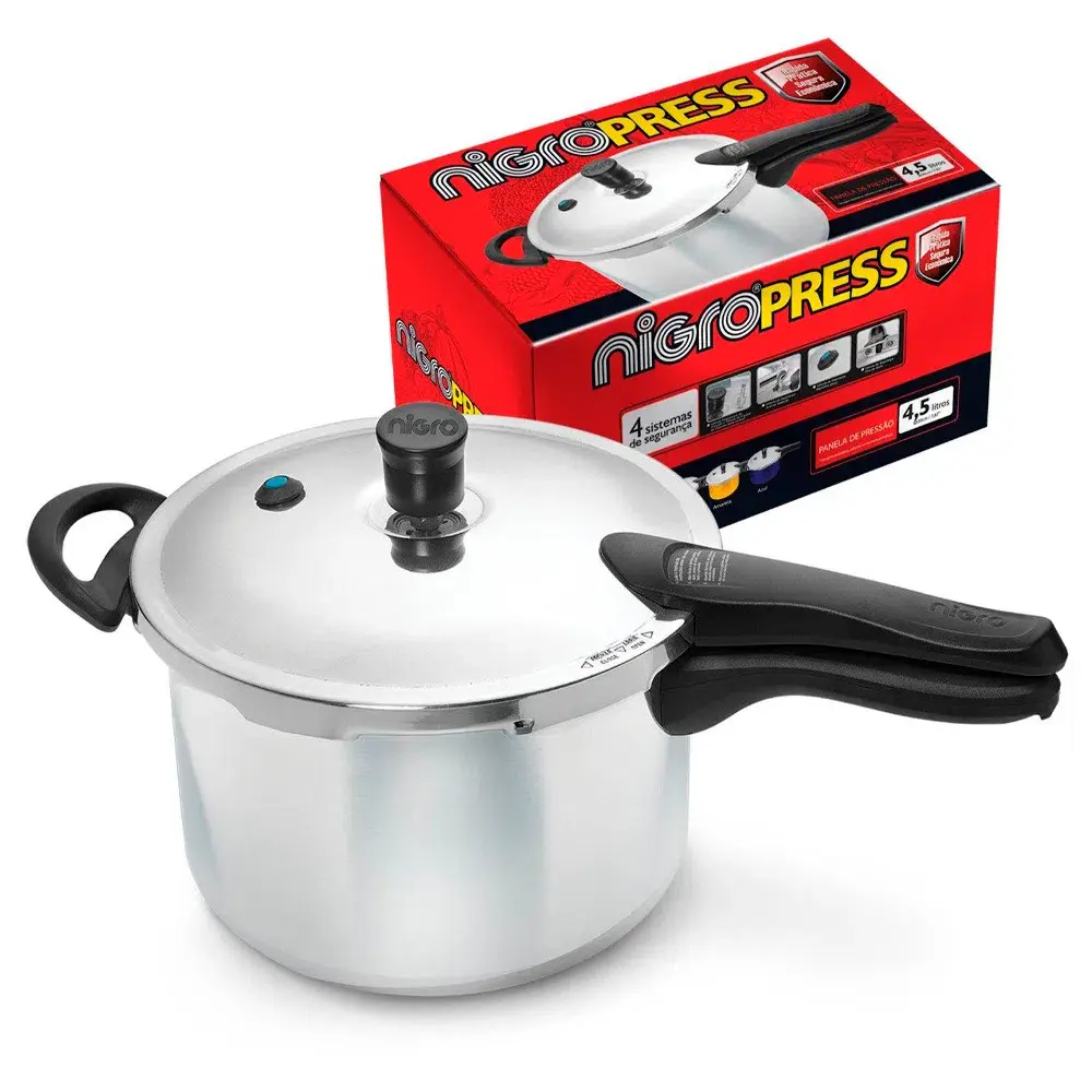 Panela de Pressão Alumínio Polido 4,5 lts Nigro Press
