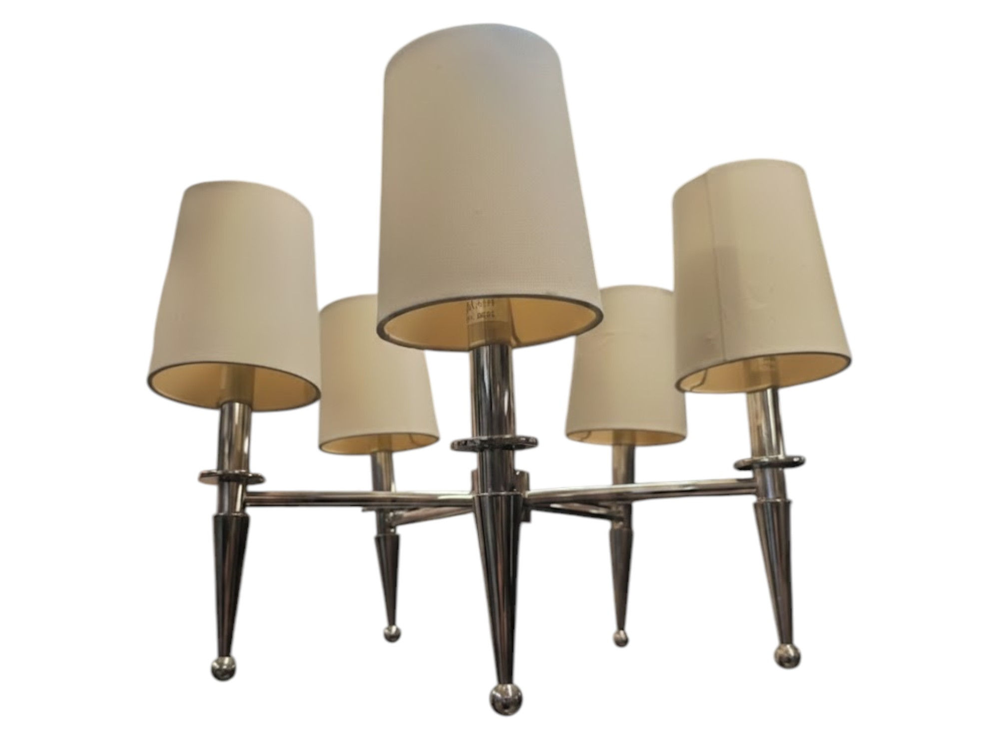 5-Light Nickel Rod Chandelier