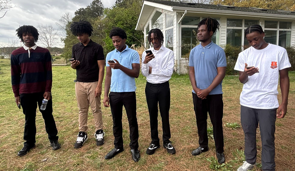 New Leaders: Richard, Ydidya, Sharif, Zyhir and Frederick stand with current leader Kwaku