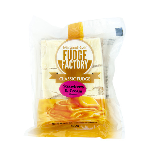 Srawberry and Cream Fudge 120g Margaret River Fudge