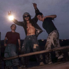 Free Party Ravers on top of an old bus