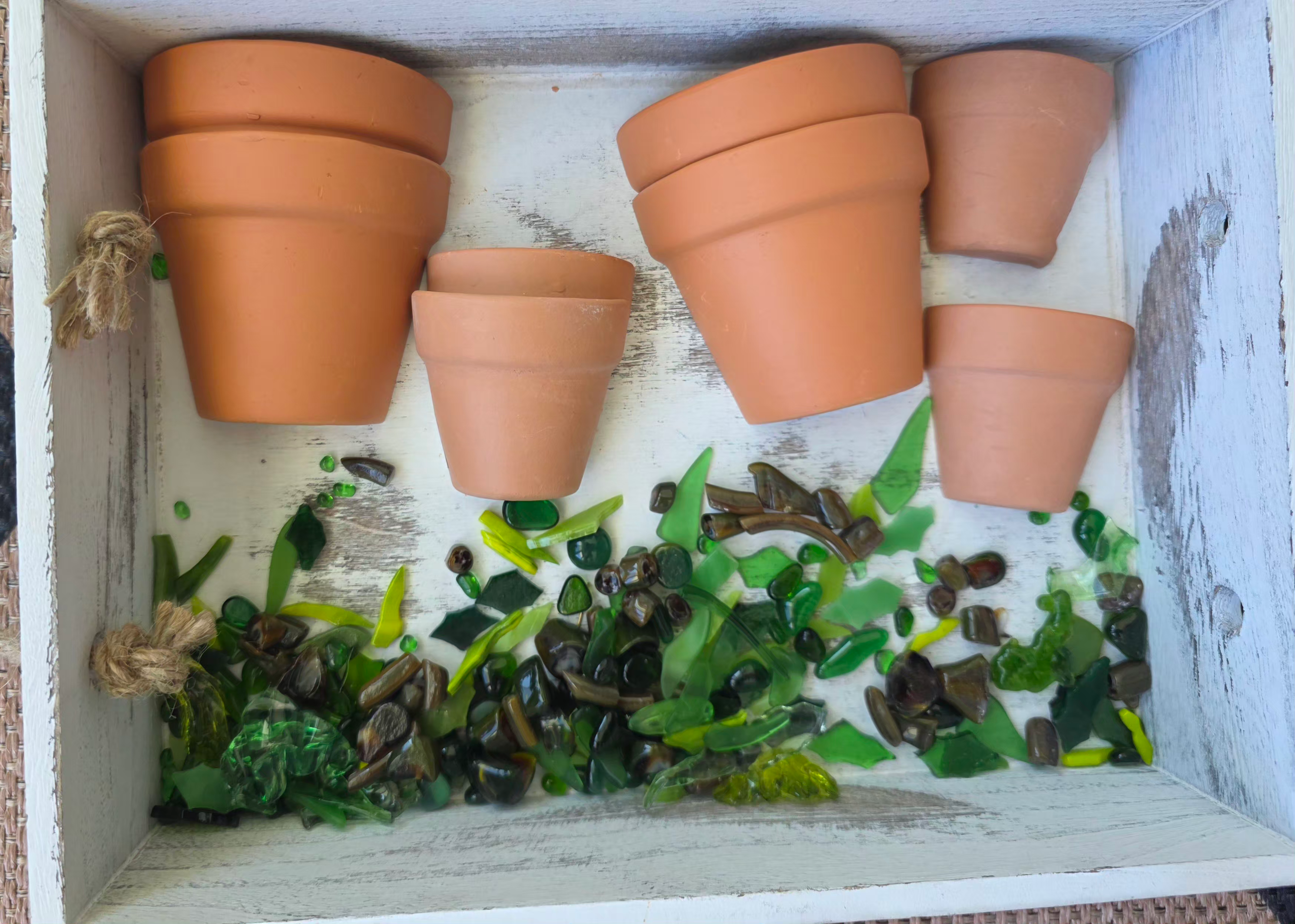 Cut Clay Pots and Greenery