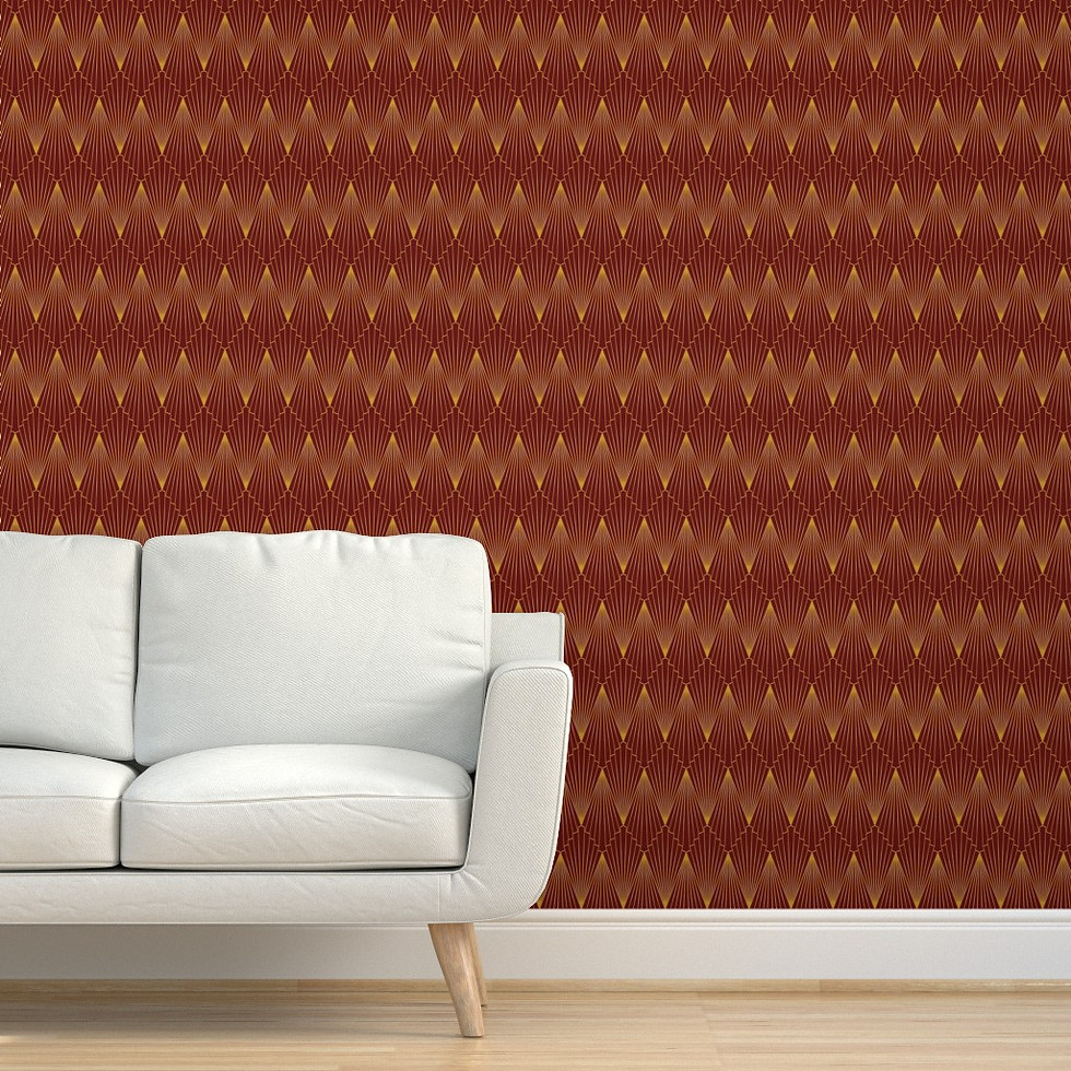 Thumbnail: Art Deco Fan Wallpaper or fabric