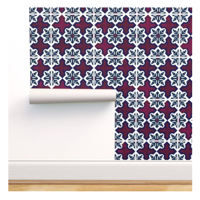 Thumbnail: Red Moroccan Tile Wallpaper