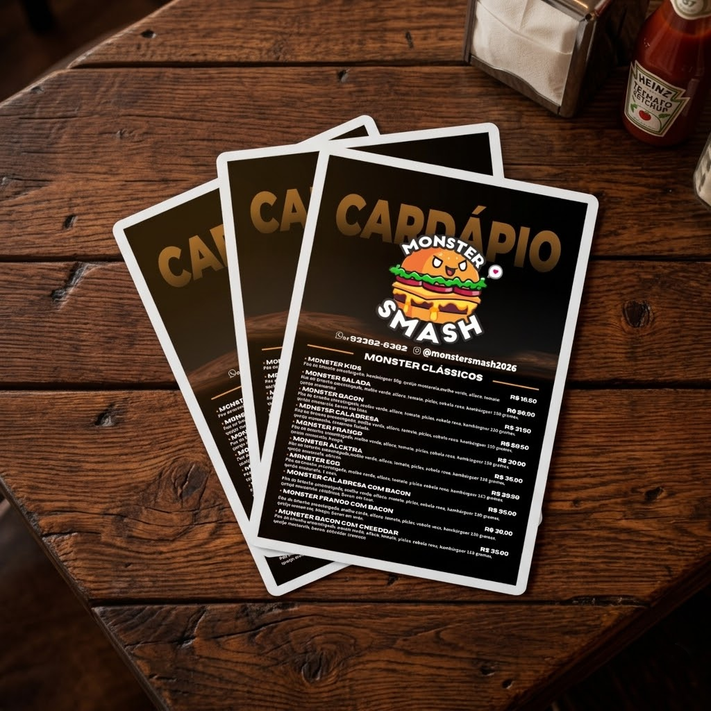 Cardápios Plástificados