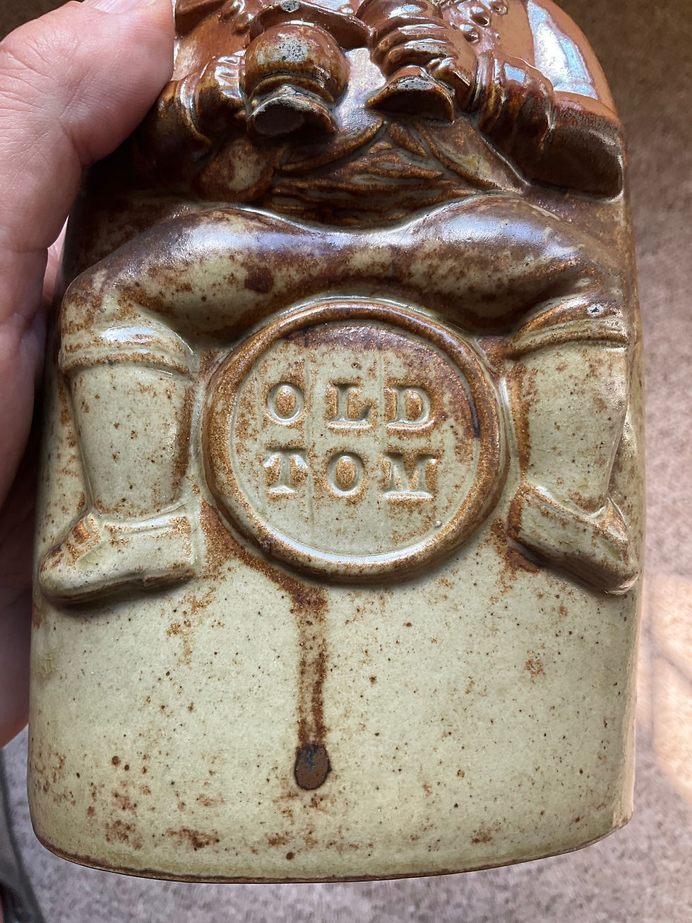 Thumbnail: Old Tom Reform stoneware flask Oldfield c1830