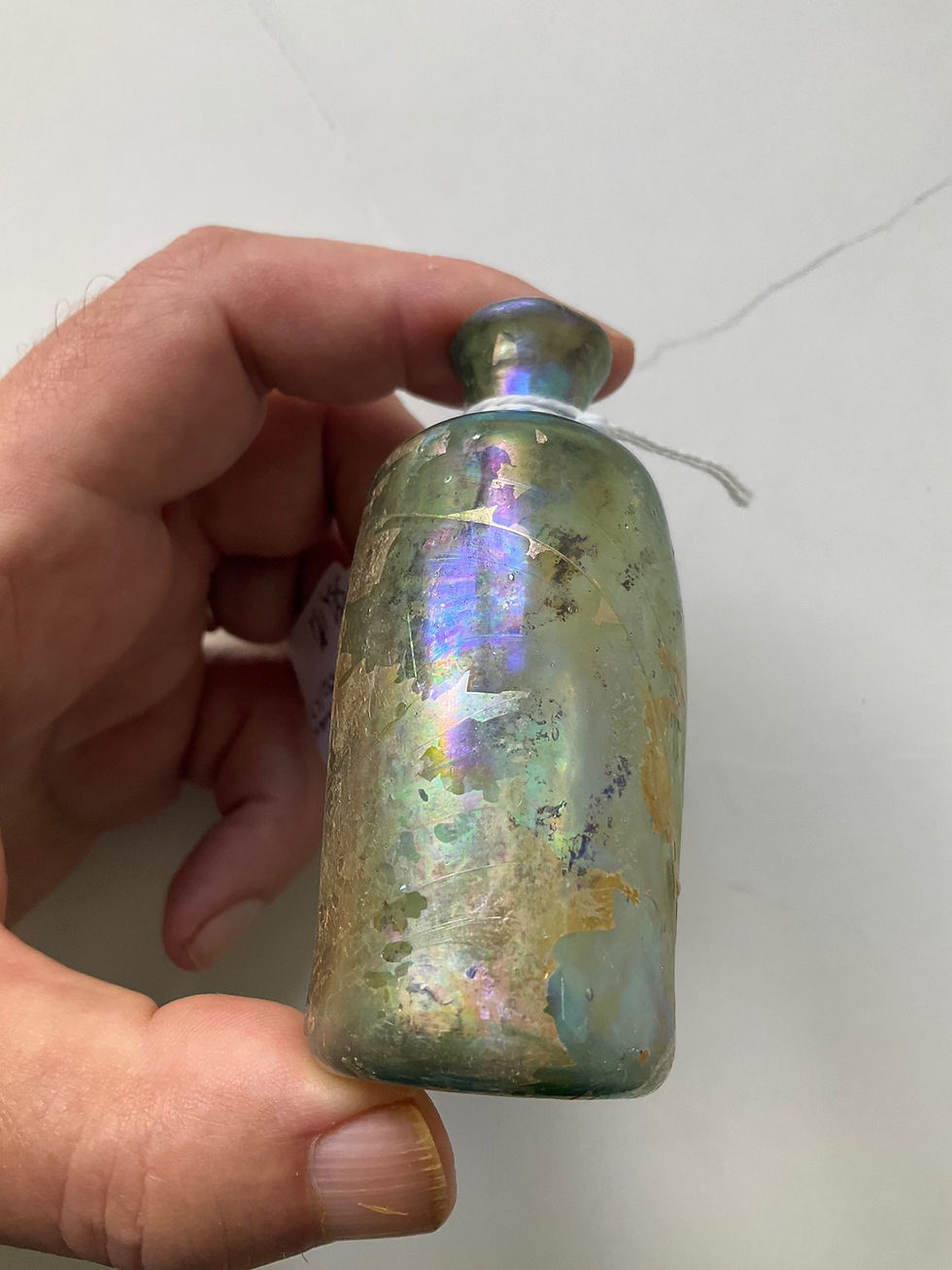 Thumbnail: Flare lipped Verre de Fougerre phial with iridescence