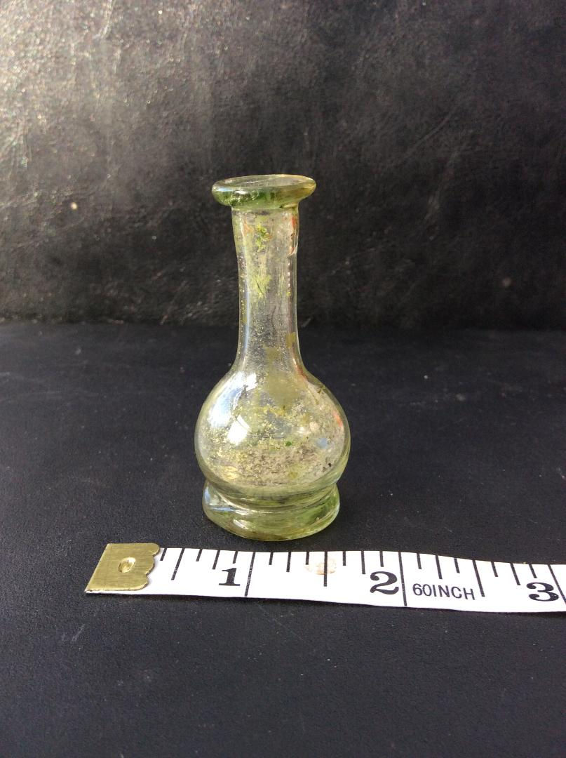 c1680 leadglass footed vial