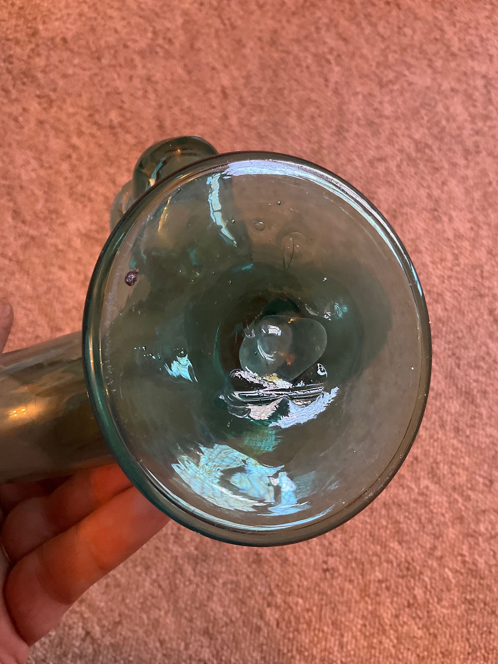 Thumbnail: Footed freeblown doughnut trough lamp c1800