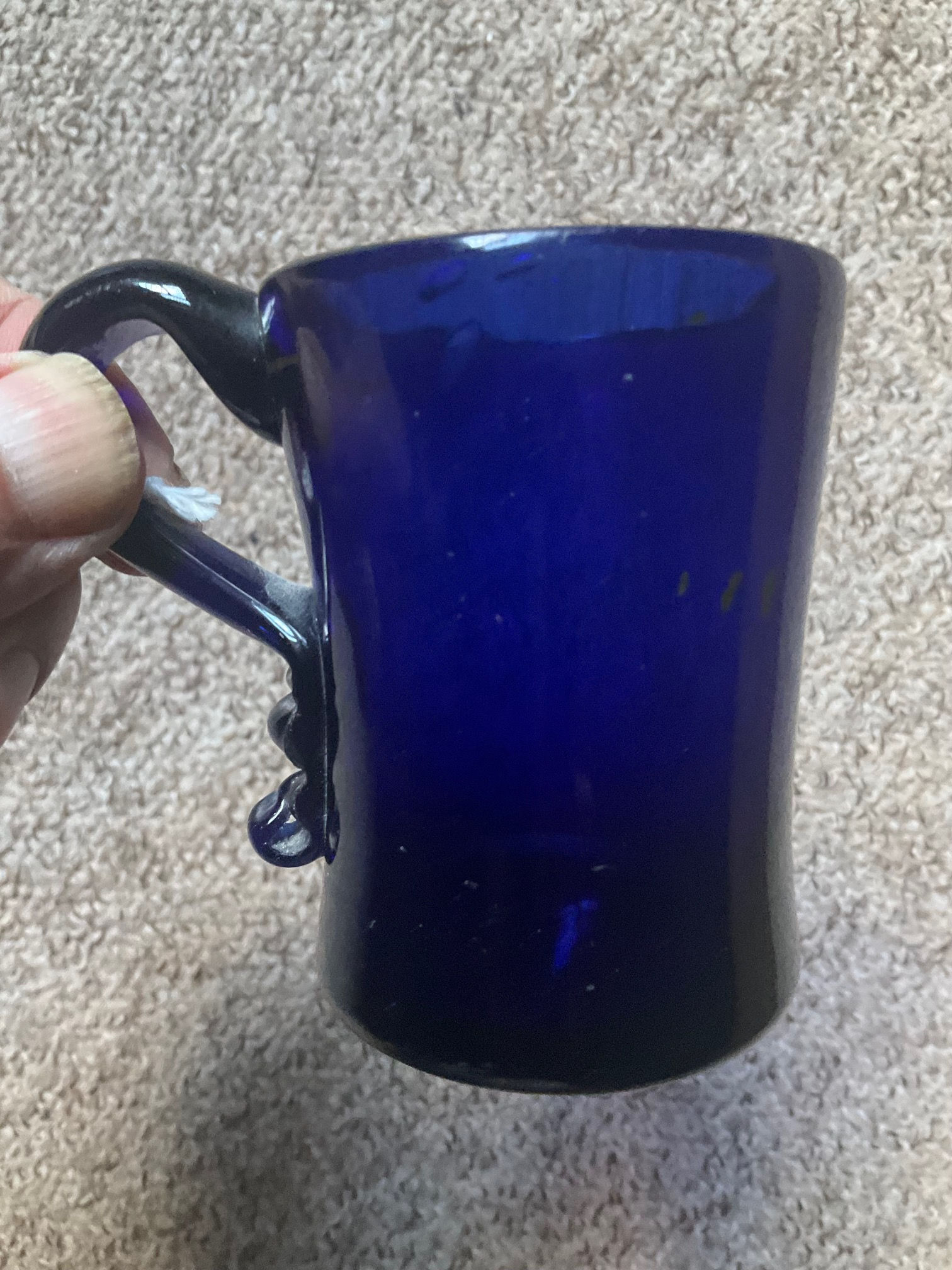 Georgian freeblown cobalt mug