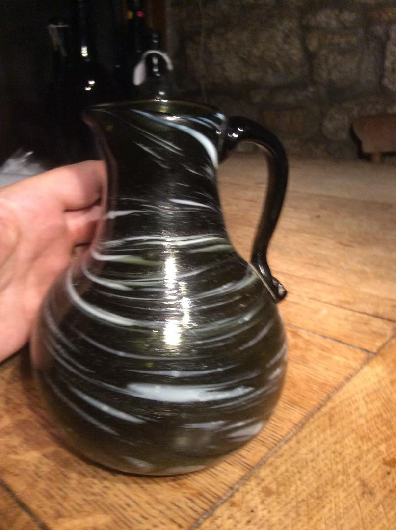 Thumbnail: Wrockardine striated Nailsea type jug 1810