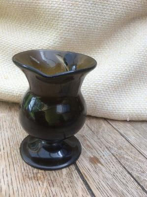 Thumbnail: Rare pedestal footed blackglass creamer 18thC