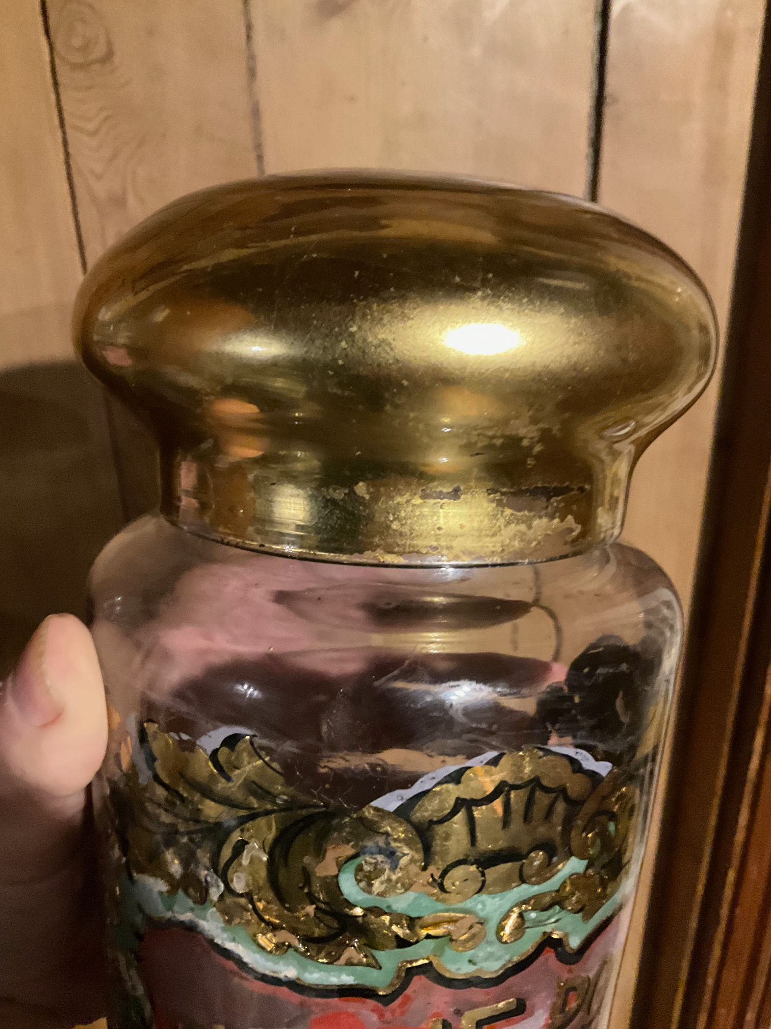 Apothecary Gilded Shelf Display Jar c1880
