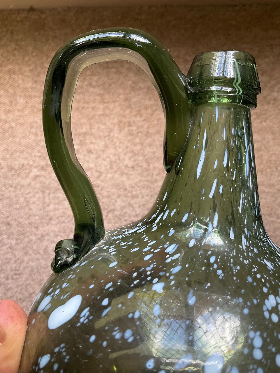 Thumbnail: Nailsea handled flagon c1840
