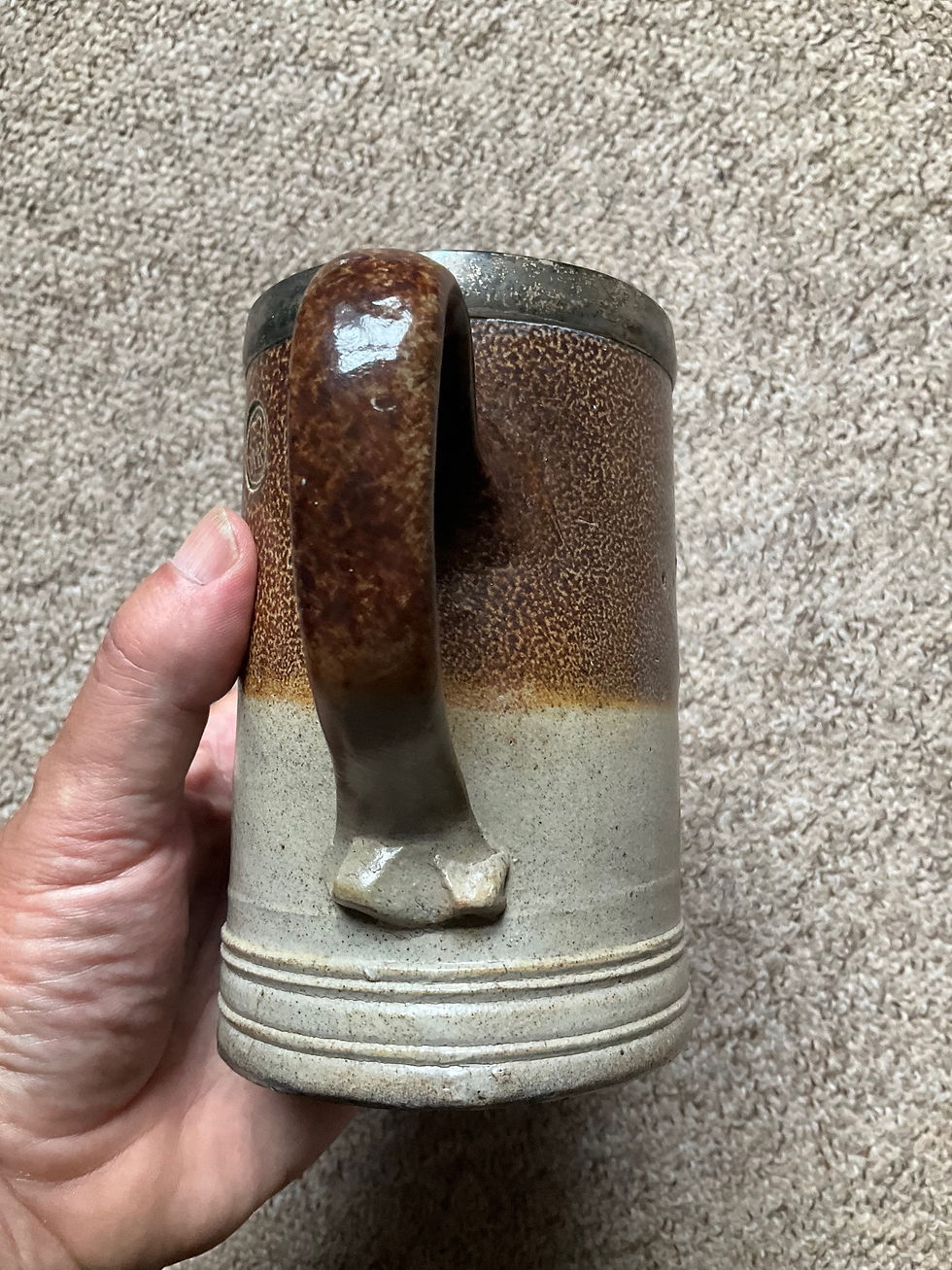 Thumbnail: Queen Anne proofmarked stoneware Dwight tankard