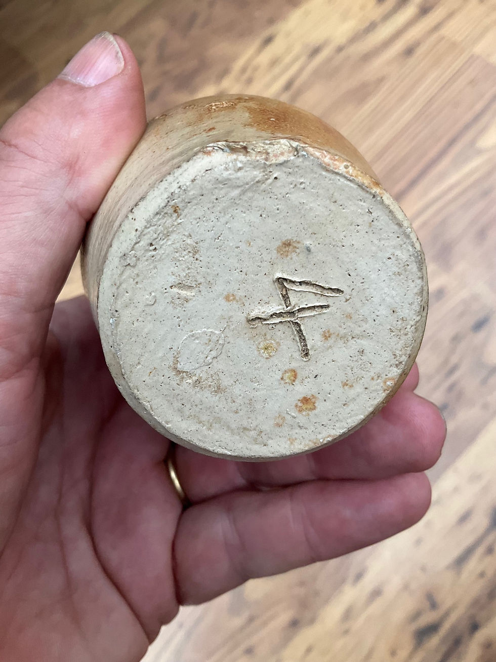 Thumbnail: Early English stoneware mercury utility 1750