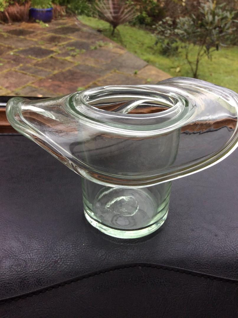 Freeblown aquaglass Tophat whimsy c1840