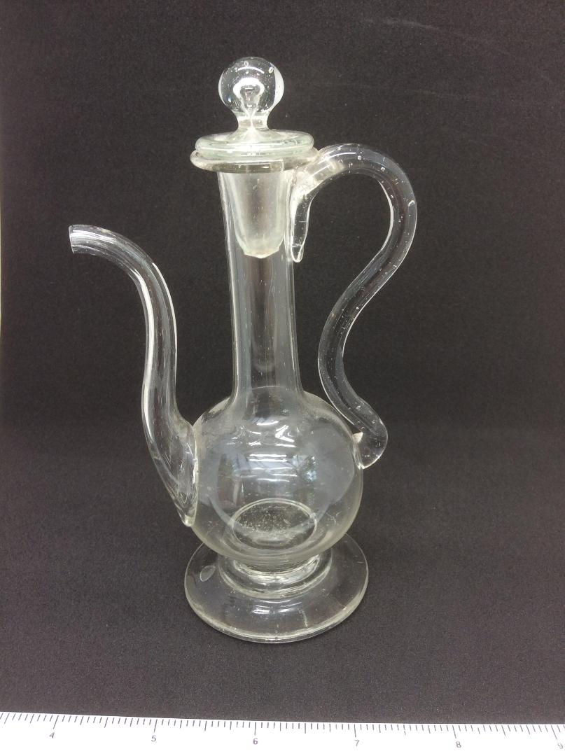 Georgian handled footed oil bottle
