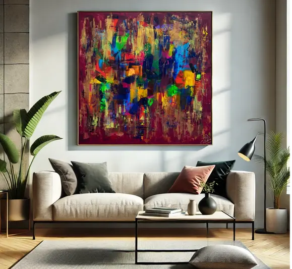 Quadro moderno di colore rosso di gustave de la reine
