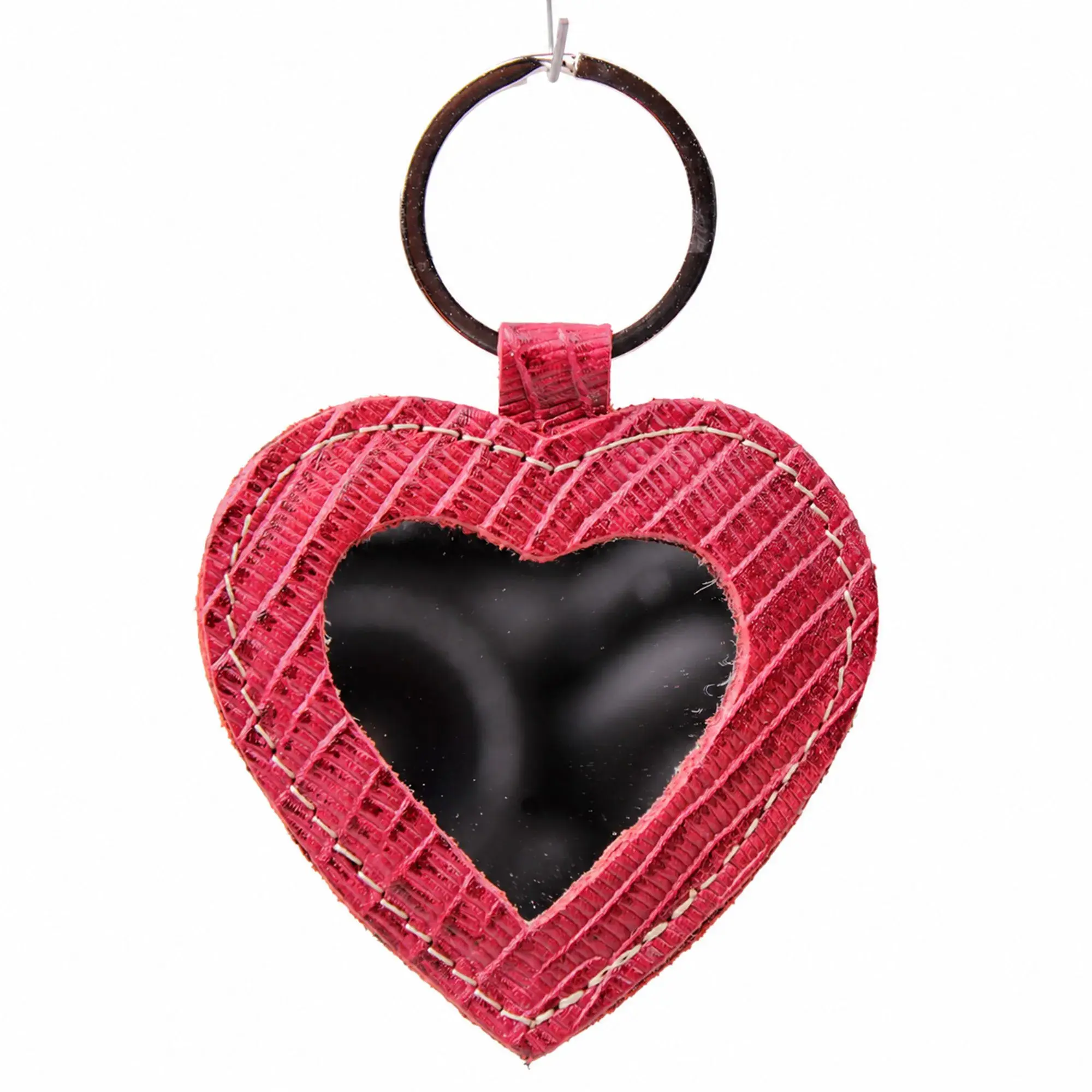 Chaveiro Charm Bag Coração em Couro com Espelho Artlux CH200