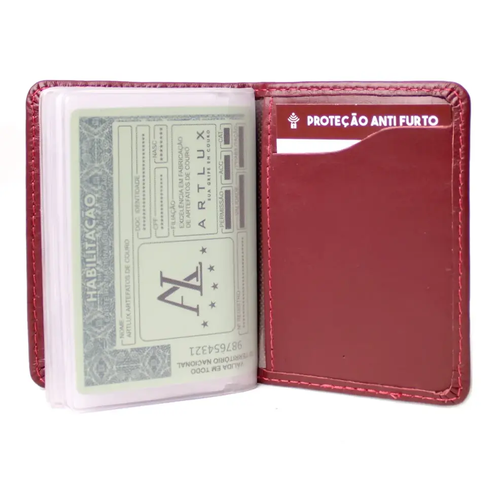 Miniatura: Porta Cartão Slim Anti Furto em Couro Artlux 113