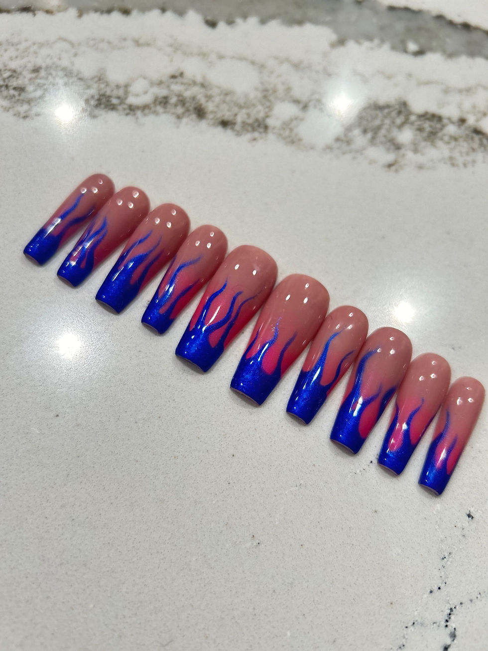 Thumbnail: Nude Pink Ombré Blue Flame