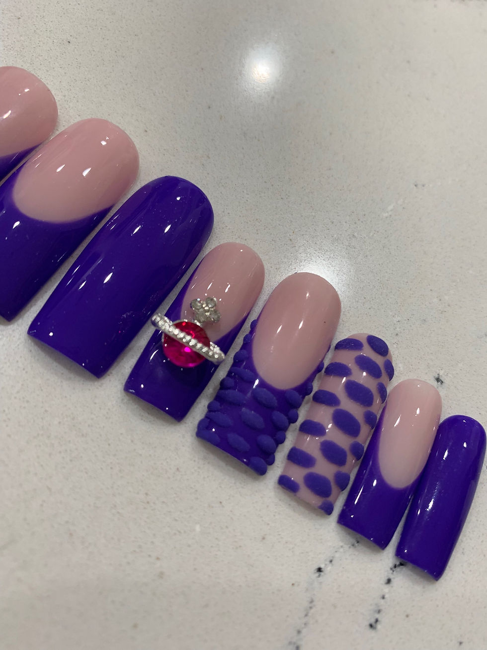 Thumbnail: French Purple Croc with Charms