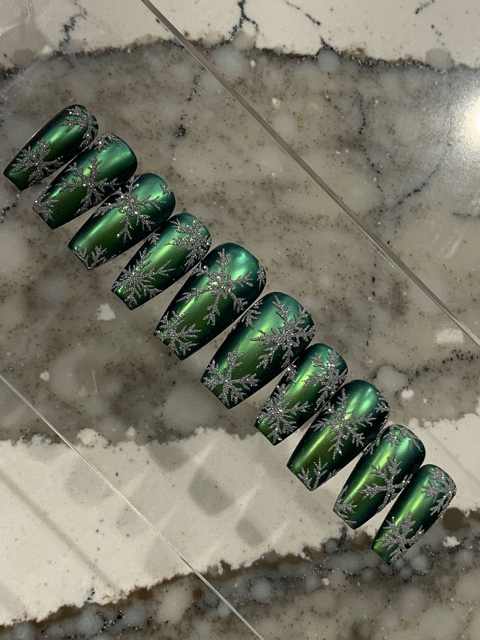 Thumbnail: Matte Chrome Silver Snowflakes 