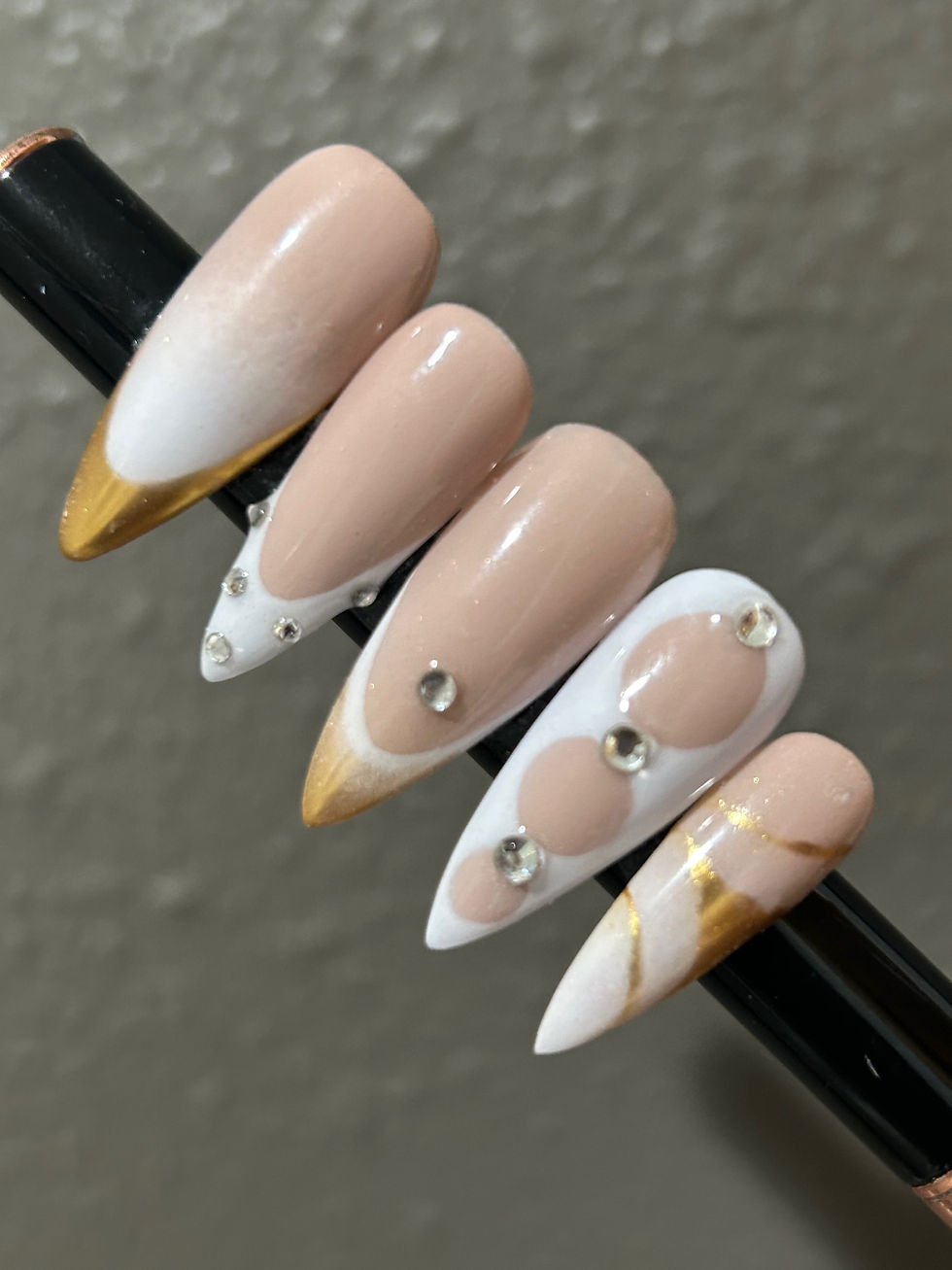 Thumbnail: Chrome n’ White Abstract French Tip 