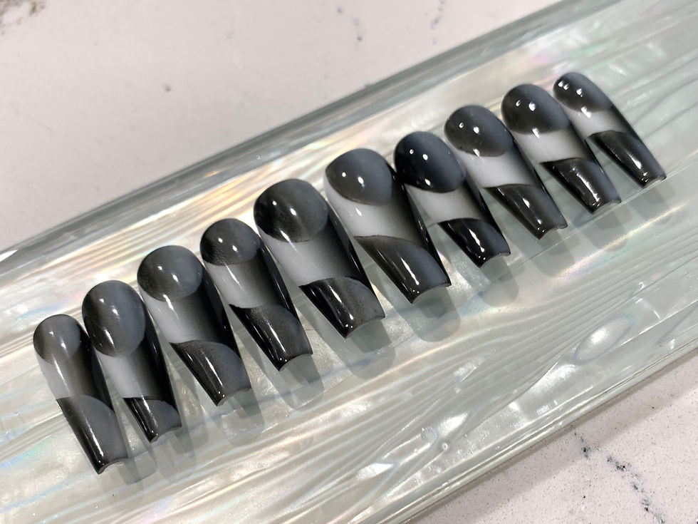 Thumbnail: Vertical Asymmetrical French Ombré Black/White 