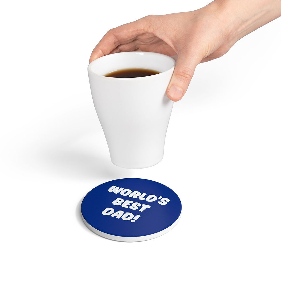 Thumbnail: World's Best Dad Ceramic Coaster, Gift for Father's Day