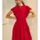 Thumbnail: Red Flutter-Sleeve Dress