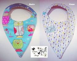 BAVOIR BANDANA Chouette gouttes