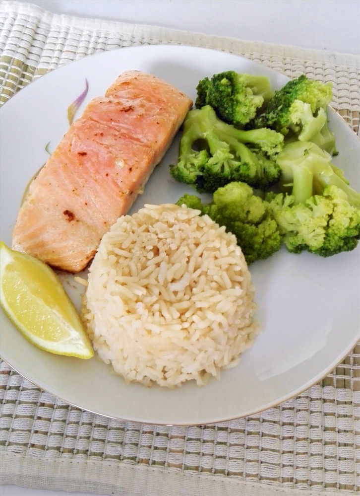 Salmon, Broccoli, and Rice