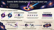 New findings challenge a 50-year quasar law, revealing that the UV-to-X-ray relationship has evolved over cosmic time. Large-scale X-ray data from eROSITA and XMM-Newton prompt a re-examination of black hole growth and cosmic measurements.